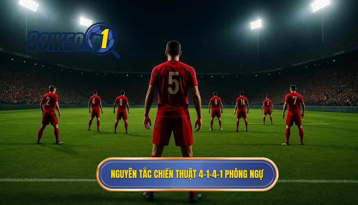 Nguyên Tắc Vận Hành Chiến thuật bóng đá 4-1-4-1 phòng ngự